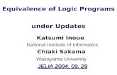 Equivalence of Logic Programs  under Updates