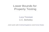 Lower Bounds for  Property Testing