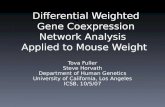 Differential Weighted Gene Coexpression Network Analysis   Applied to Mouse Weight