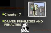 Chapter 7   DRIVER PRIVILEGES AND PENALTIES