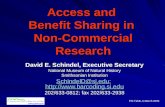 Access and  Benefit Sharing in  Non-Commercial Research