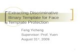 Extracting Discriminative Binary Template for Face Template Protection