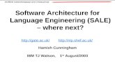 Software Architecture for Language Engineering (SALE) – where next?