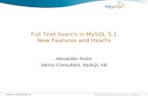 Full Text Search in MySQL 5.1 New Features and HowTo