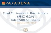 Fowl & Livestock Restrictions (PMC 6.20) “Backyard Chickens”