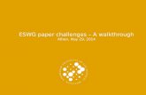 ESWG paper challenges – A walkthrough Athen, May 29, 2014
