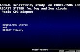 SEASONAL sensitivity study  on COBEL-ISBA LOCAL  FORECAST SYSTEM for fog and low clouds