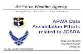 AFWA Data Assimilation Efforts related to JCSDA