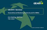 GÉANT3  Services Connectivity and Monitoring Services by and for NRENs