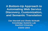 A Bottom-Up Approach to Automating Web Service Discovery, Customization, and Semantic Translation