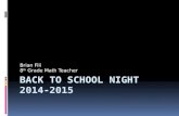Back To School Night  2013-2014