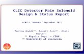 CLIC Detector Main Solenoid Design & Status Report