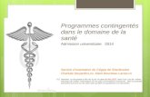 Programmes contingentés dans le domaine de la santé Admission universitaire   2014
