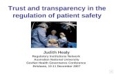 Trust and transparency in the regulation of patient safety