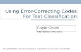 Using Error-Correcting Codes For Text Classification