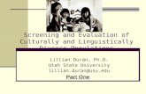 Screening and Evaluation of Culturally and Linguistically Diverse Populations