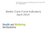 Better Care Fund Indicators April 2014