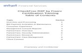 CheckFree  RXP by Fiserv  Certification Training Table of Contents