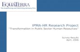 IPMA-HR Research Project “Transformation in Public Sector Human Resources” Survey Results