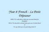 Year 8 French - Le Petit Déjeuner