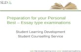 Preparation for your Personal Best – Essay type examinations