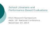 School Librarians and Performance-Based Evaluations