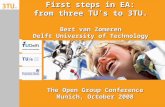 First steps in EA: from three TU ’ s to 3TU. Bert van Zomeren Delft University of Technology