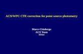 ACS/WFC CTE correction for point source photometry Marco  Chiaberge ACS Team STScI