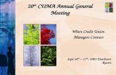 20 th  CUMA Annual General Meeting