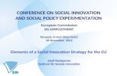 CONFERENCE ON SOCIAL INNOVATION  AND SOCIAL POLICY EXPERIMENTATION  European Commission
