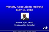 Monthly Accounting Meeting May 21 , 2008