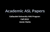 Academic ASL Papers