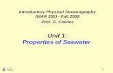 Unit 1: Properties of Seawater