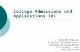 College Admissions and Applications 101