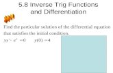 5.8 Inverse Trig Functions and Differentiation