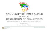 COMMUNITY SCHEMES OMBUD SERVICE   RESOLUTION OF CHALLENGES