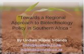 “Towards a Regional Approach to Biotechnology Policy in Southern Africa  “