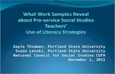 What Work Samples Reveal  about Pre-service Social Studies Teachers’  Use of Literacy Strategies