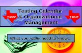 Testing Calendar  & Organizational  Management
