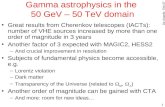 Gamma astrophysics in the  50 GeV – 50 TeV domain