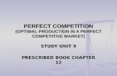 PERFECT COMPETITION (OPTIMAL PRODUCTION IN A PERFECT COMPETITIVE MARKET)
