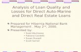 Analysis of Loan Quality and Losses for Direct Auto-Marine and Direct Real Estate Loans