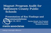 Magnet Program Audit for  Baltimore County Public Schools