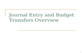 Journal Entry and Budget Transfers Overview