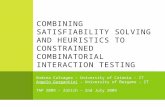 Combining  Satisfiability  Solving and Heuristics to Constrained Combinatorial Interaction Testing