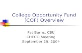 College Opportunity Fund (COF) Overview