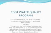 CDOT WATER QUALITY PROGRAM