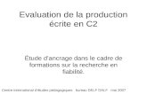 Evaluation de la production écrite en C2