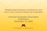 Relationships between Involvement and Use in the Context of Multi-site Evaluation