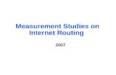 Measurement Studies on Internet Routing